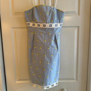 Lilly Pulitzer Strapless Lemon Embroidered Dress